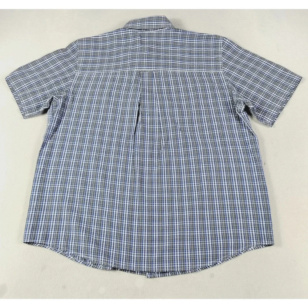 Chaps Shirt Mens XL Lot Of 4 Plaid Short Sleeve Button Up Easy Care Casual